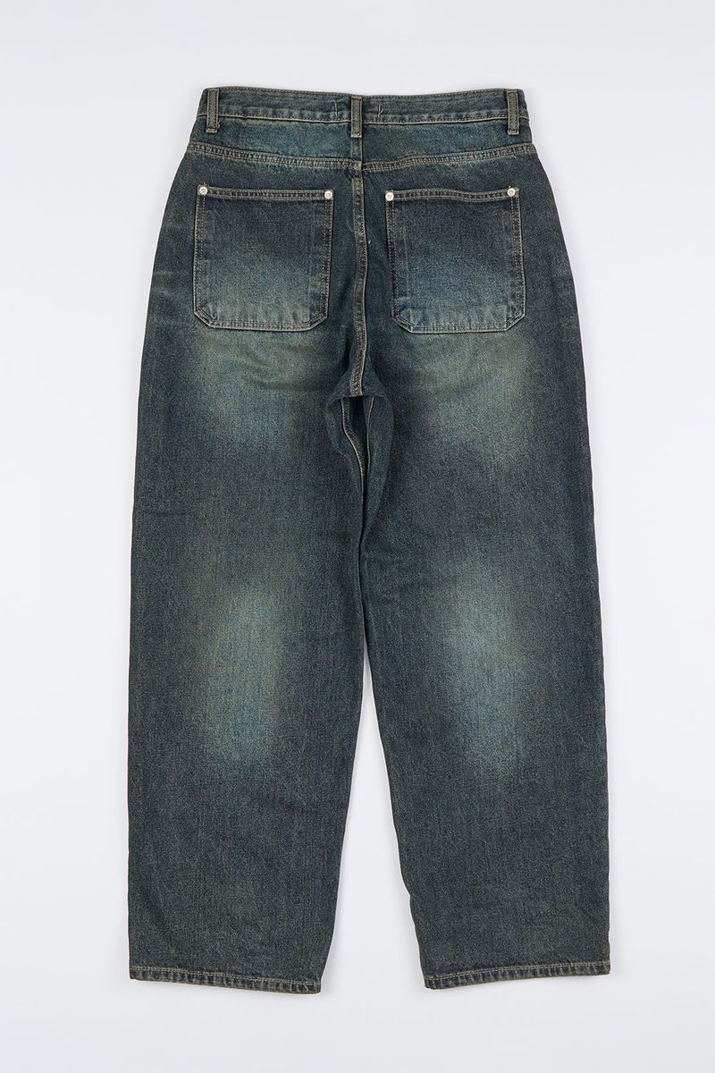 Faded relaxed embo denim pants