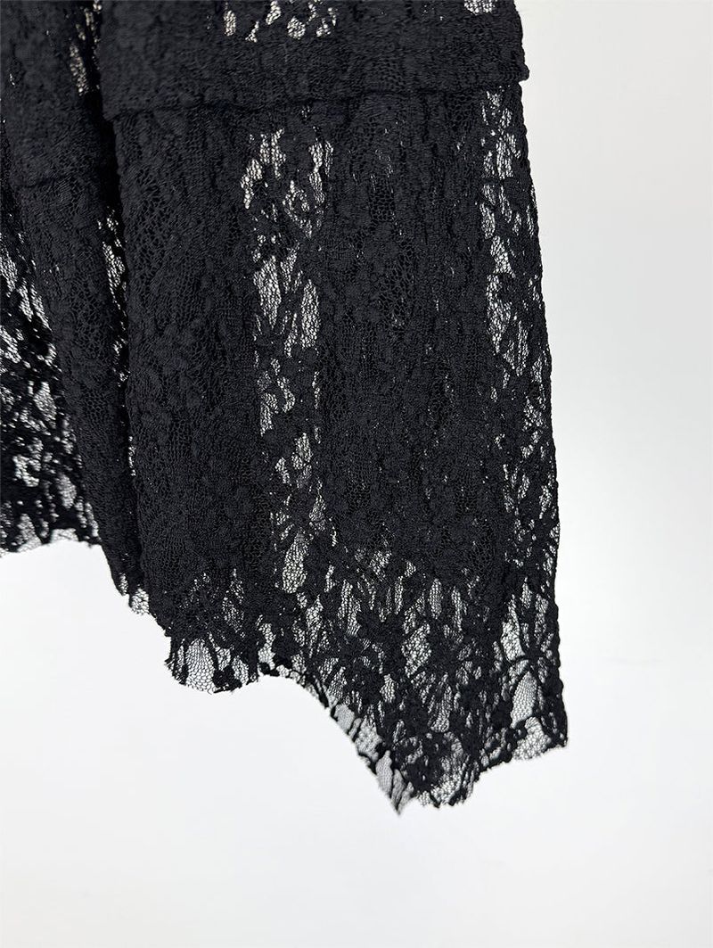 LACE UNBAL LAYERED SKIRT (2C)