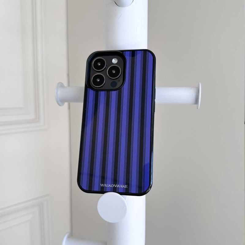 [Glass] Stripe case(purple)