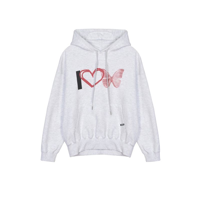 NICK&NICOLE(ニック&ニコール)の「I LOVE BUTTERFLY TRENDY HOODY_MELANGE(Tops)」