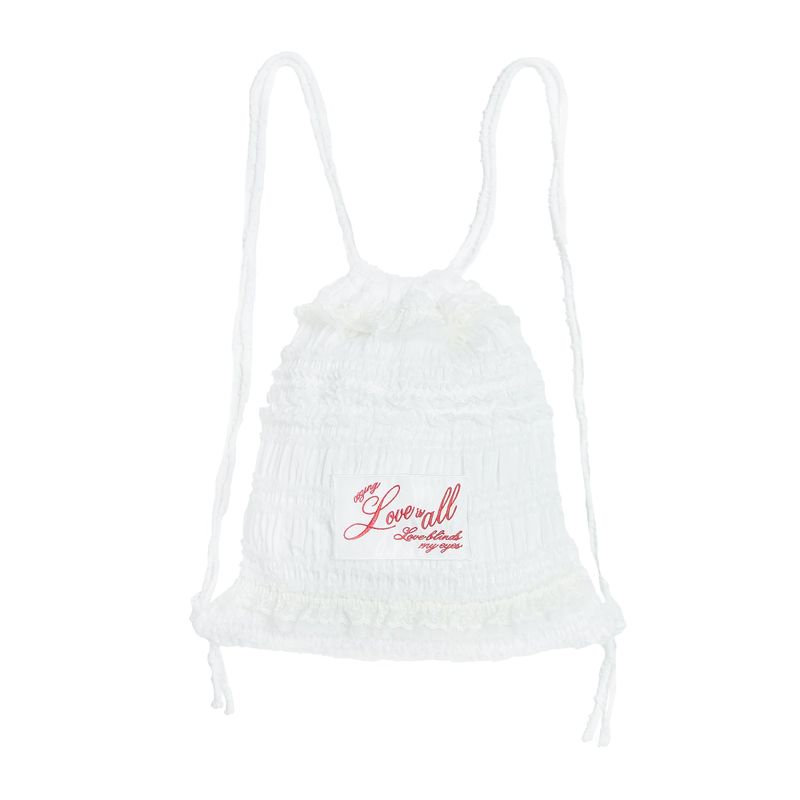Lace string bag_white
