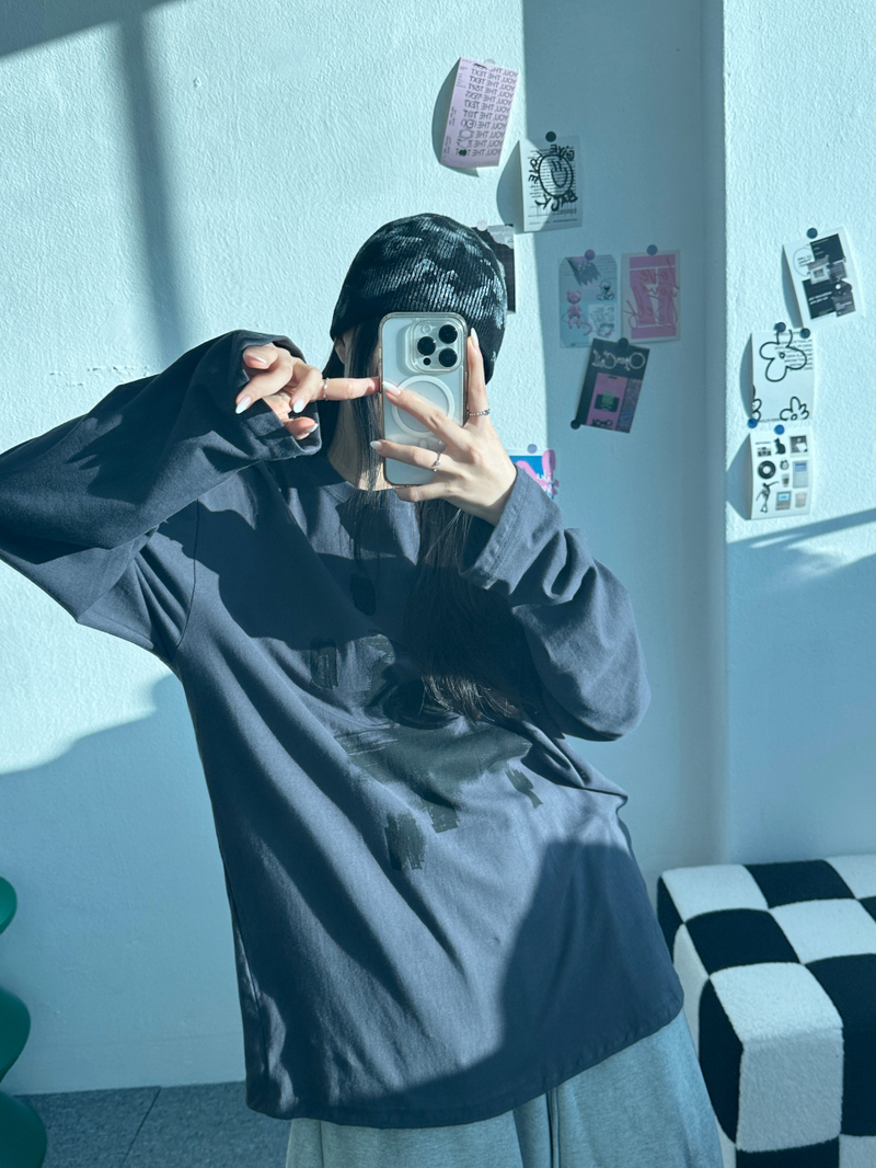 ODD PRINT OVERFIT T❤🤍🩶🖤 - 4 COLORS