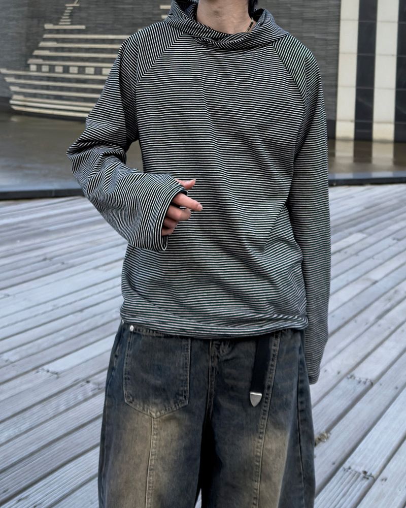 Ron layered stripe hoodie