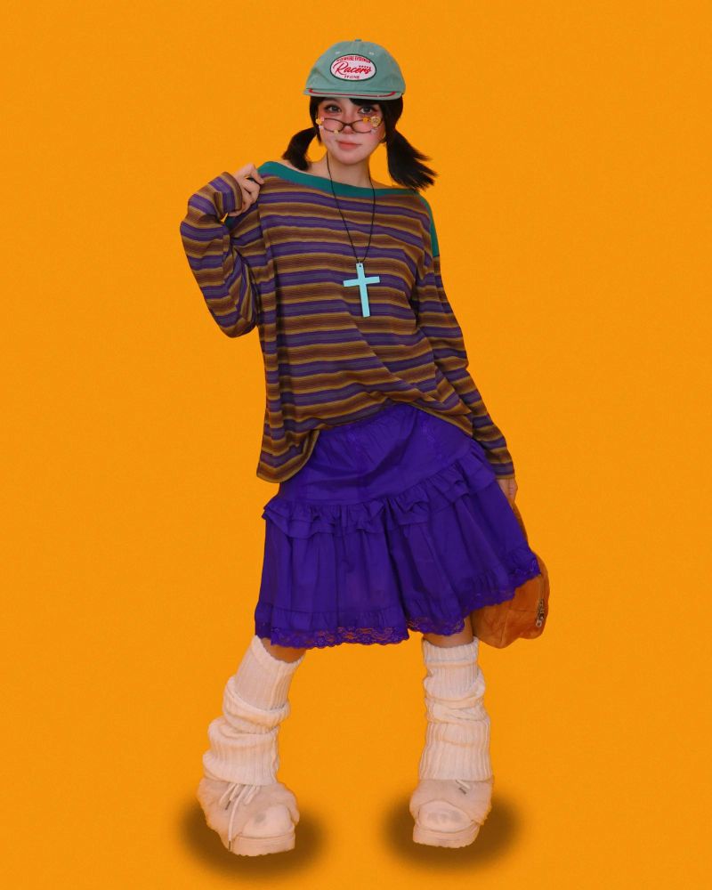 Aoi striped box long T (2color)