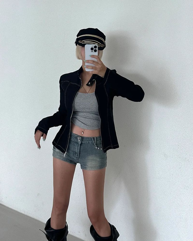Stud Jjin Slim Denim Short Pants