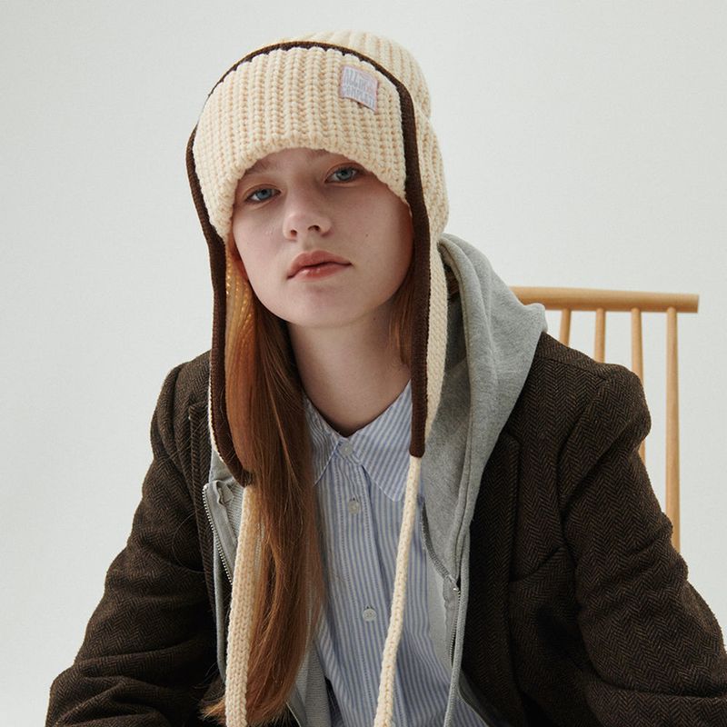 ALLINCOMPLETE（オールインコンプリート）の「Edge Ear Flap Beanie (Cheese)（Hats）」