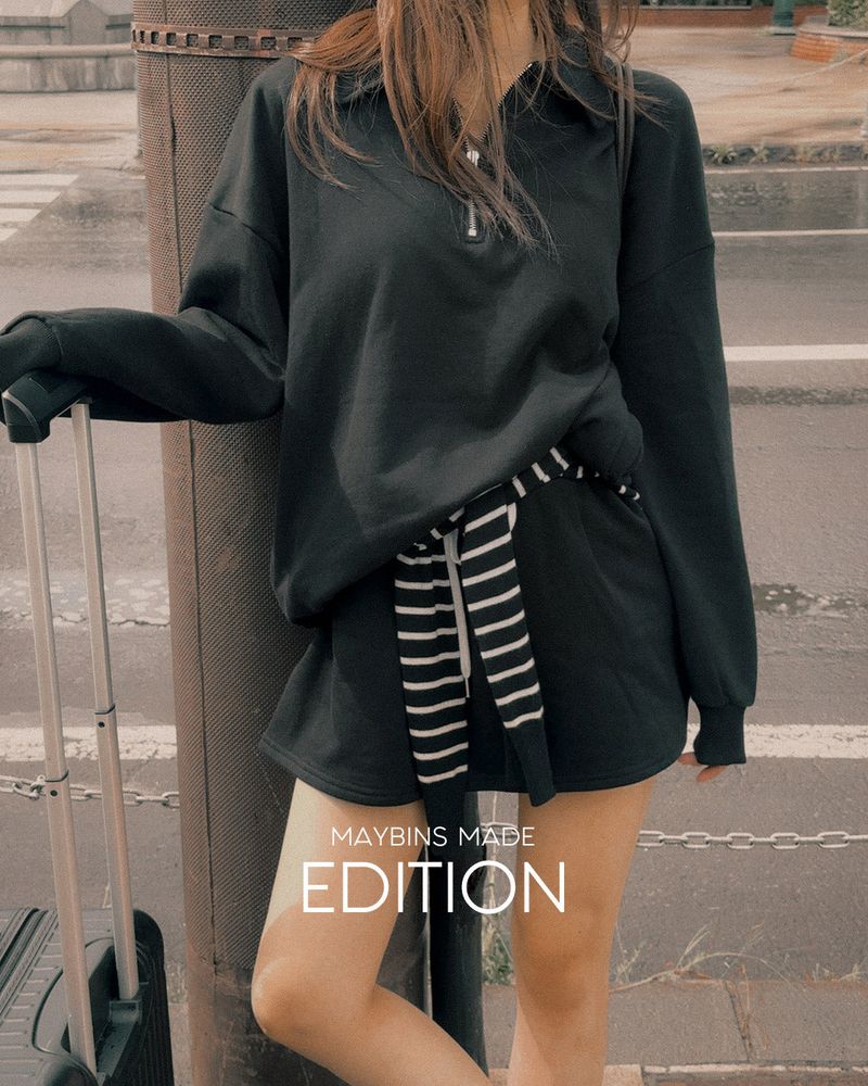 [MADE]Puel Semi zip-up sweatshirt