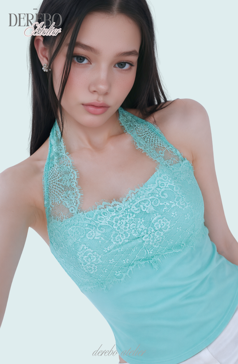 Tinkerbell Mint Lace Halter Neck Top