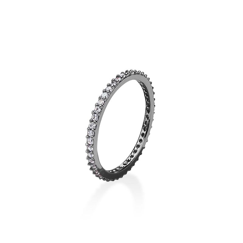 1MM Prong Setting Tennis Ring (black silver)