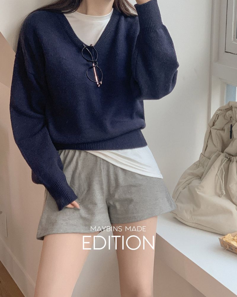【MADE】V-neck basic knit