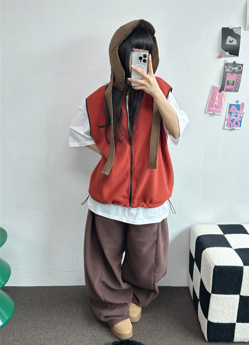 BOTH-SIDES FLEECE SNAP LONG PANTS 🧸🩵🤍6COLOR