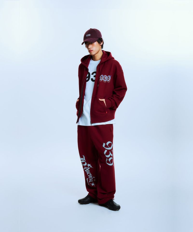 UNDEFEATED HOOD ZIP-UP (BURGUNDY)