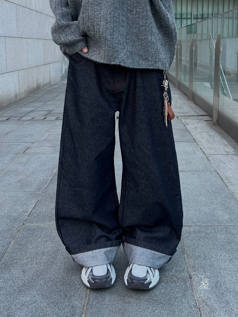 ESOO(イス)の「Stitch Cuffing Wide Denim Pants (M, L)(Pants)」