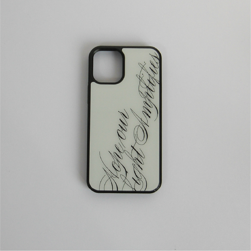 [MADE] slogan glass bumper case (ivory)