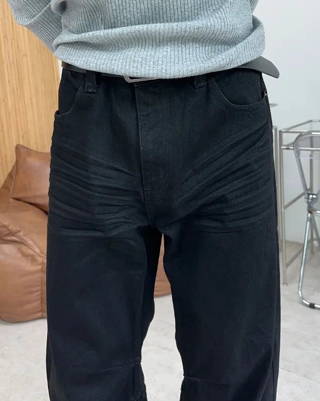 Topel Wrinkle Curved Denim Pants