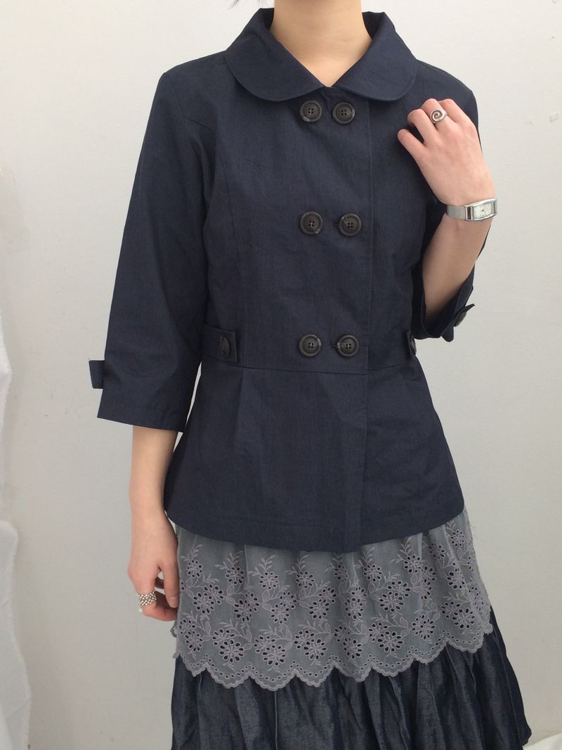 Semi-A-Line Double Button Jacket