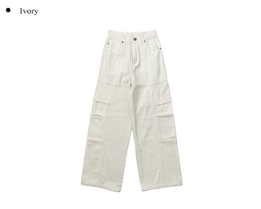 Clun Cut Wide String Cargo Pants