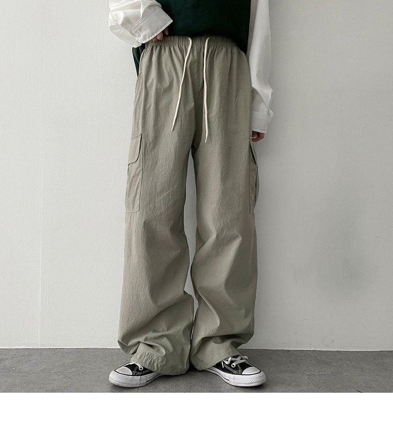 Carpe String Nylon Wide Cargo Pants