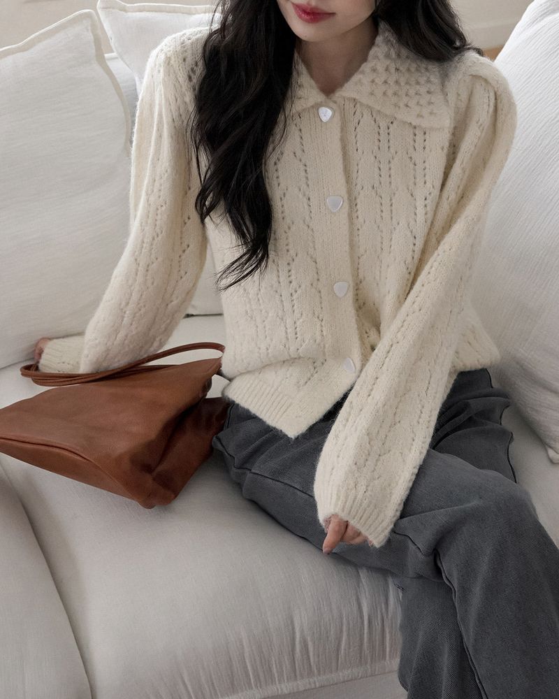 Rocas collar knit cardigan