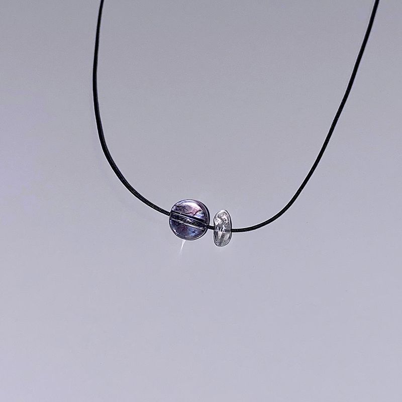 stainless steel Simple gemstone white crystal string necklace
