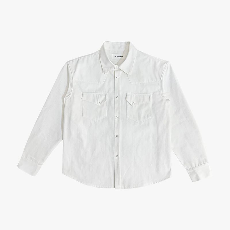 Leaf denim western shirt