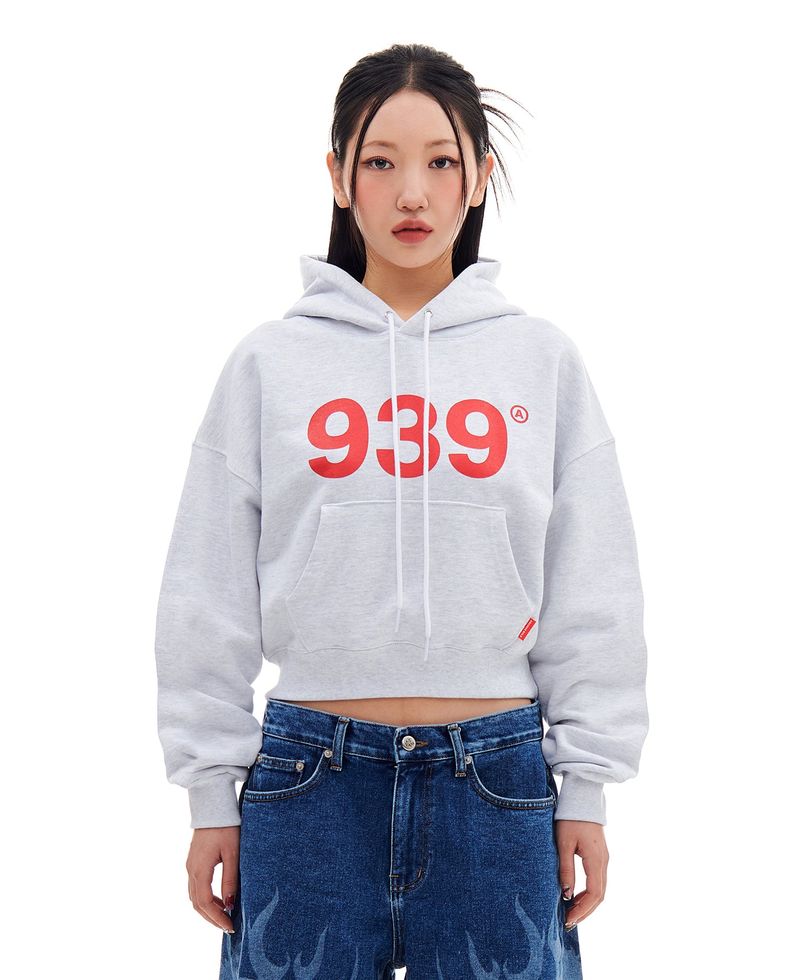 ARCHIVE BOLD(アーカイブボールド)の「939 LOGO CROP HOOD (LIGHT GRAY)(Tops)」