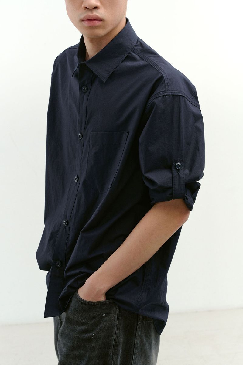 One Pocket Paper Work Shirt (Navy)