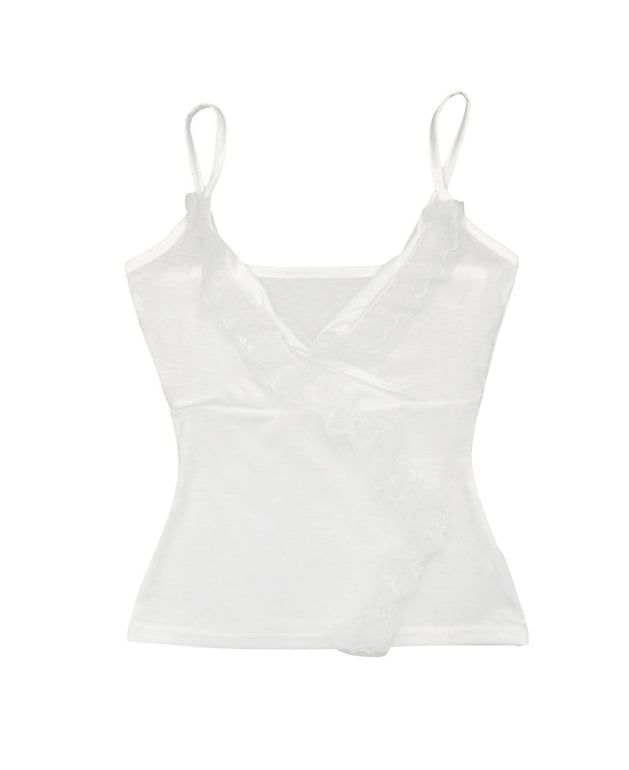 Frill Lace Wrap Slim Sleeveless