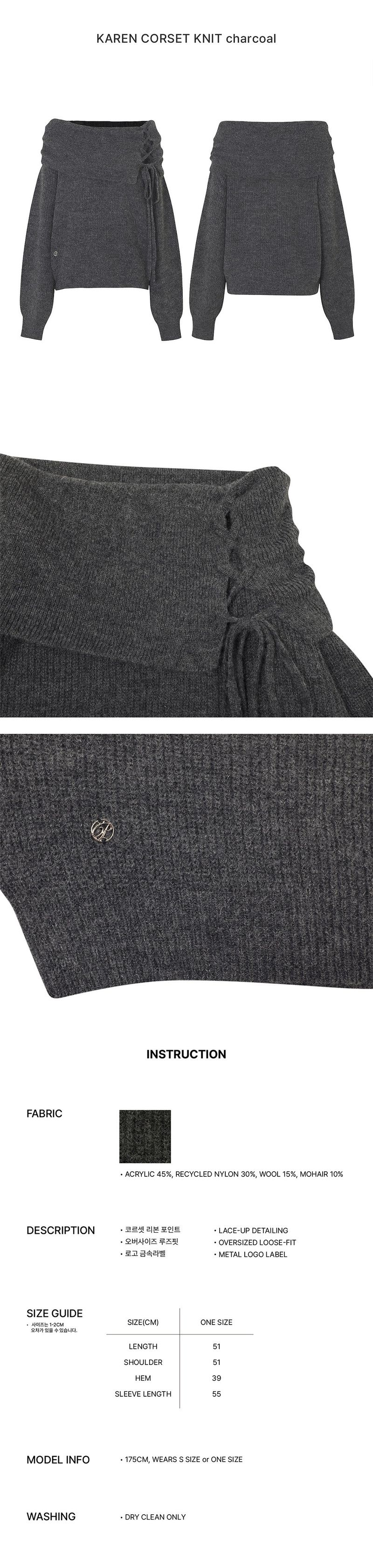 KAREN CORSET KNIT charcoal