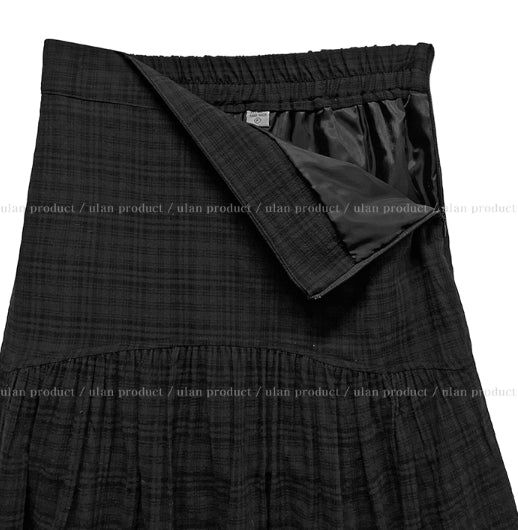 Kotori slit check midi skirt