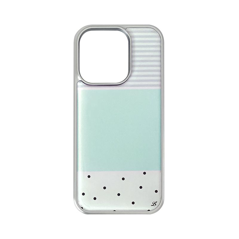 LOVD（ラブド）の「[MADE] ドッティ ストライプ フォンケース ミント (epoxy silver bumper)（スマホグッズ/小物）」