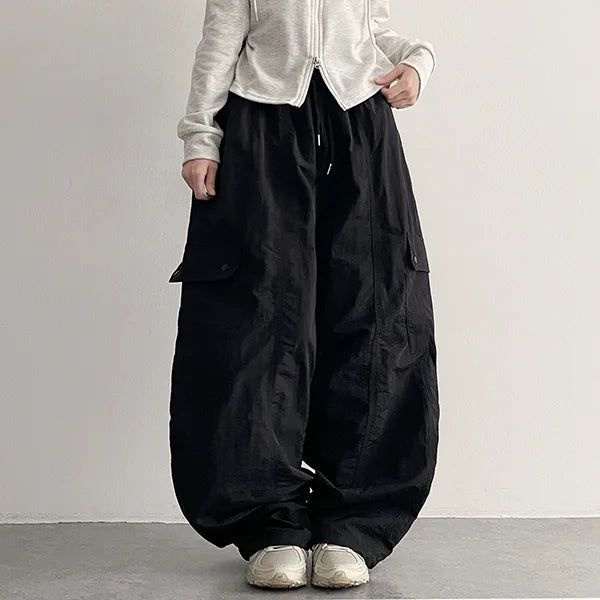 Say Cut Line Snap Cargo Wide Pants (4 colors)