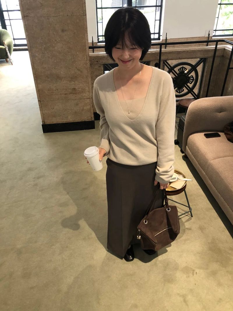 Wool layered knit set