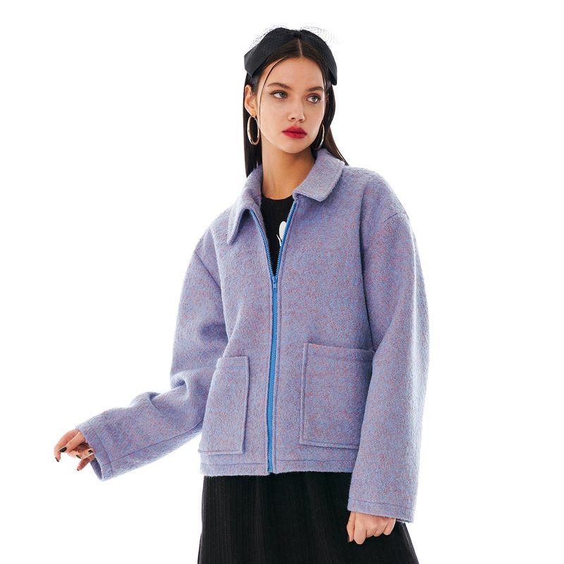 Stardust Boucle Wool Jacket [Dusty Blue]