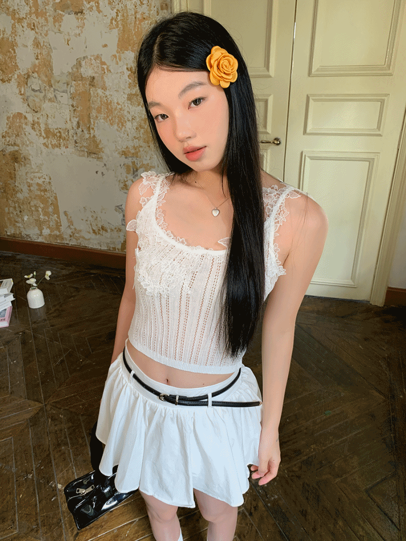 dereborujo（ドレボルゾー）の「lace split knit sleeveless top（Tops）」
