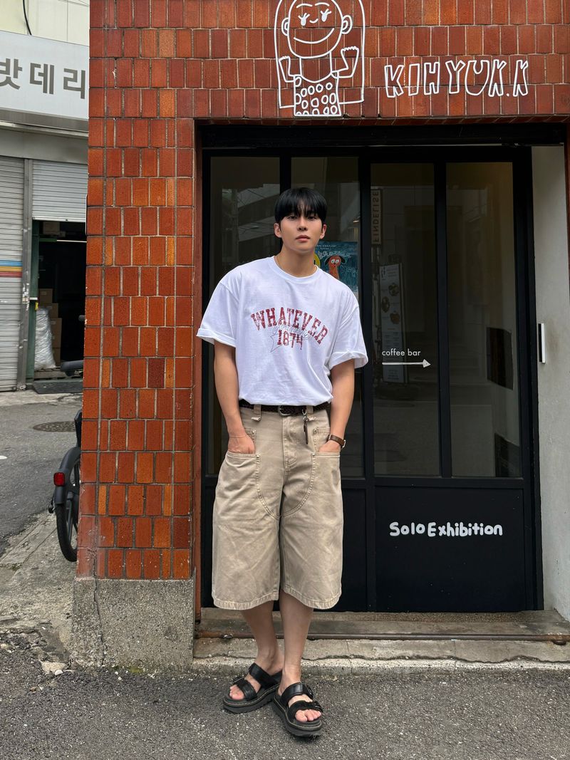Dying double carpenter bermuda pants