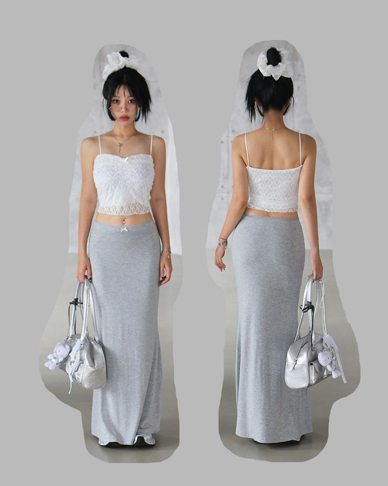 Delight-J（ディライトジェイ）の「ribbon lace maxi long skirt（Skirts）」