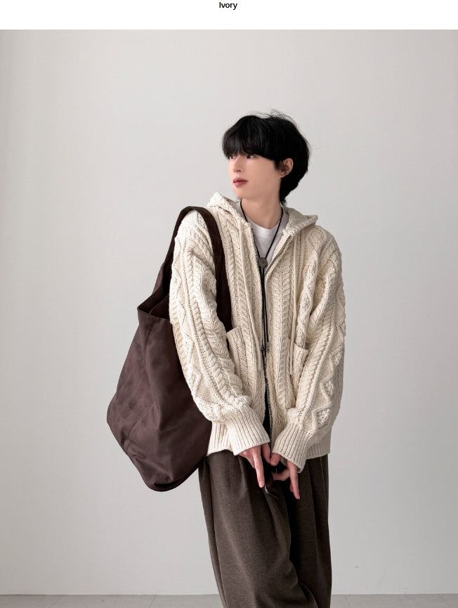 YOURNUS（ユアナス）の「Dine Cable Knit Zip-Up（Tops）」