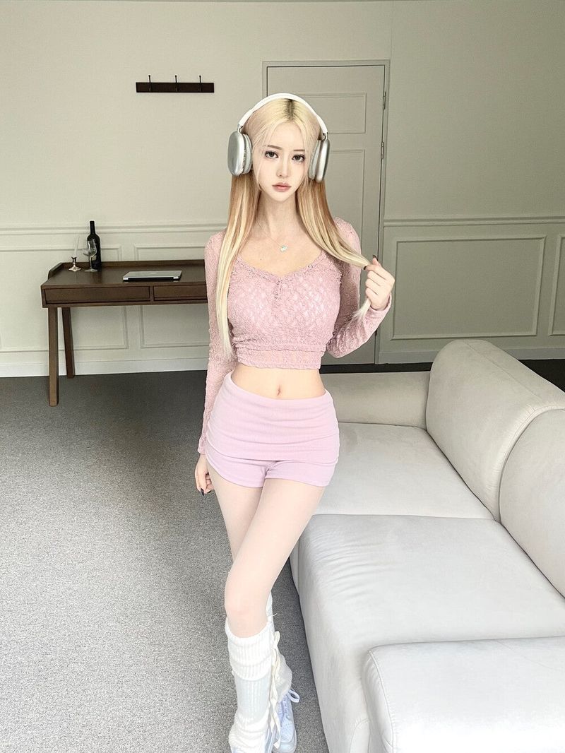 Angel lace top set (3color)