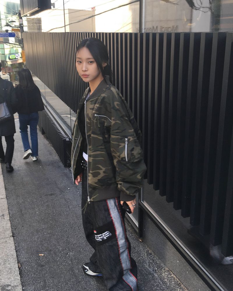 Camo ma-1 shirring jumper