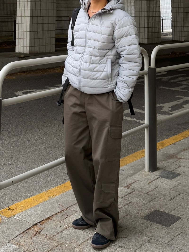 Cotton double cargo pants