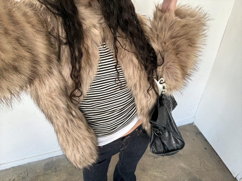 Clef hairy fur jacket