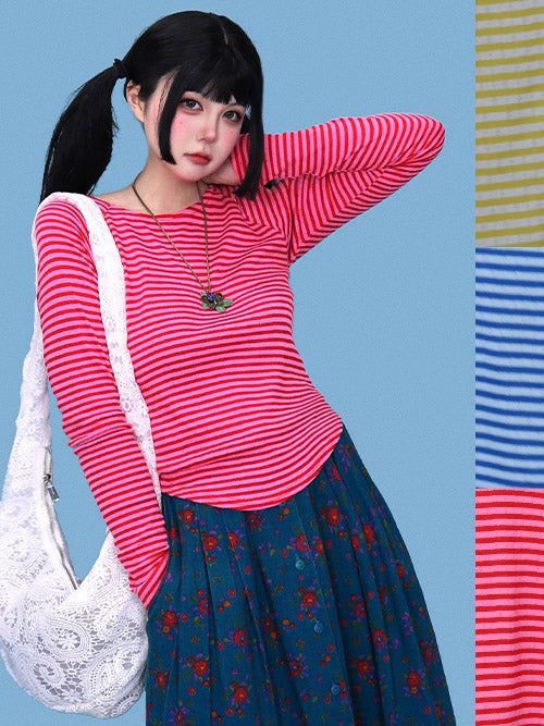 KUO（クーオ）の「fruit striped punching T (3color)（Tops）」