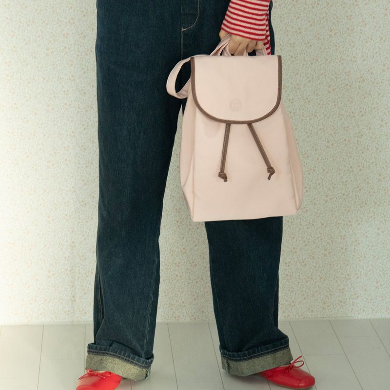 nylon backpack_baby pink
