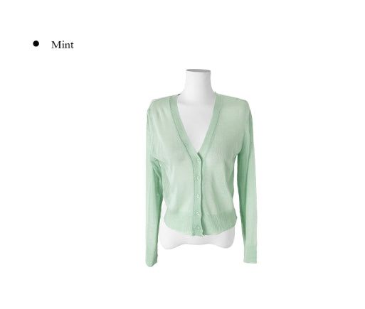 Saku Ribbed See-Through Knit Cardigan