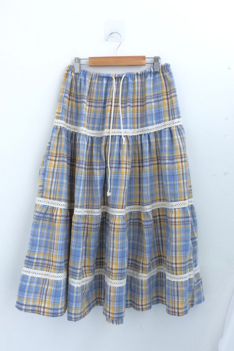 Hazel latte checkered skirt