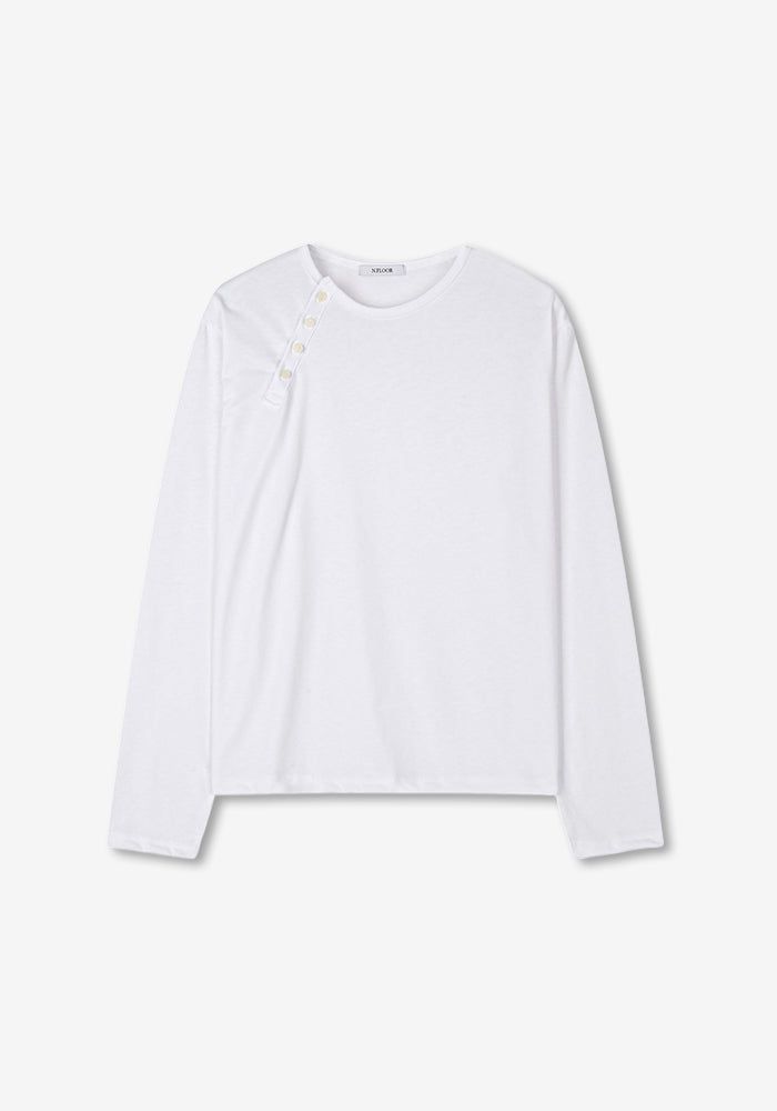 LOOR サイドヘンリーネッククロップロングスリーブ