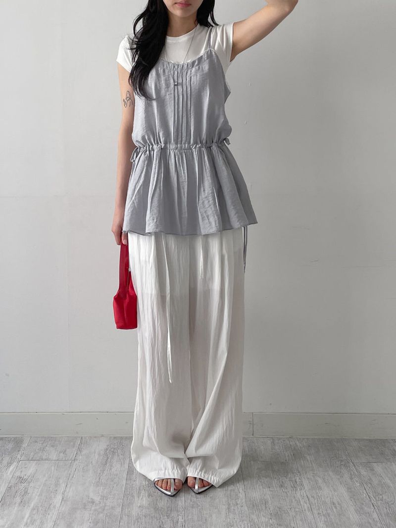Yvon Nylon Strap Wide Slacks