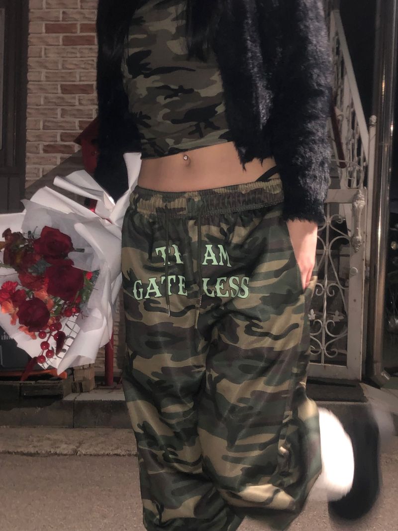 (2 Type) Patterned Wide Sweatpants