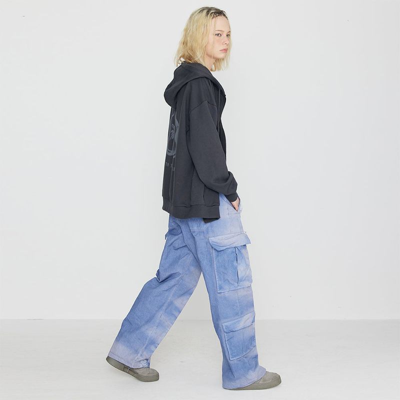 Dyeing Cargo Banding Pants Blue